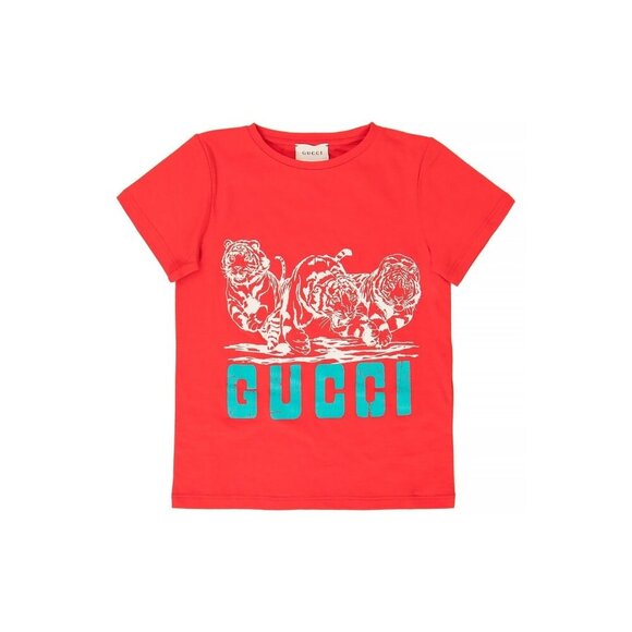 NWT Gucci Kids Logo T-shirt Tiger In Red Size 10 - Picture 2 of 10